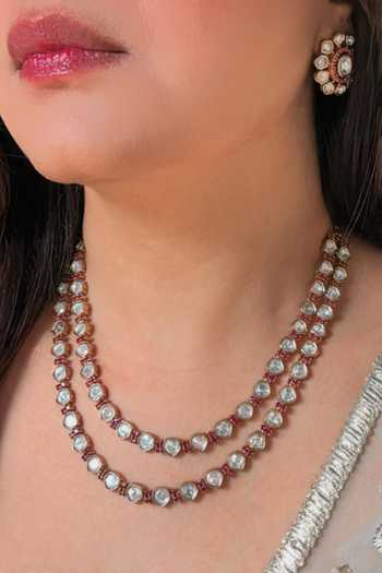 Amreli Jaipur Stone Embellished Necklace & Earrings Set 