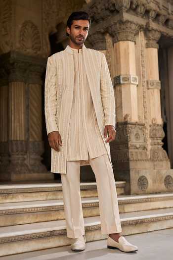 Seema Gujral Pearl Embroidered Sherwani Set 