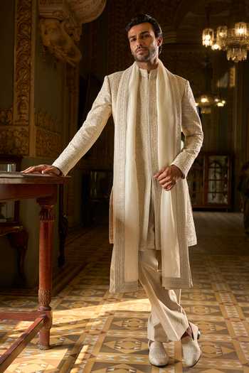 Seema Gujral Geometric Embroidered Sherwani Set 