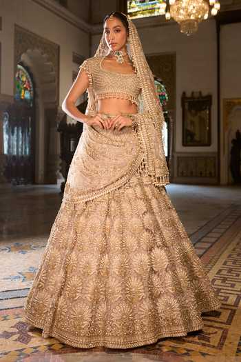 Seema Gujral Pearl Embroidered Bridal Lehenga Set 