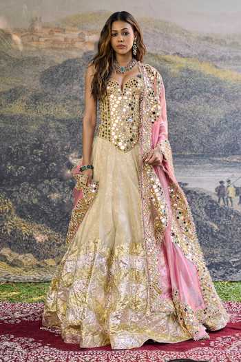 Itrh Sunehri Roshan Mirror Lehenga Set 