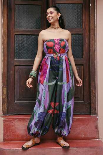 ZiP by Payal & Zinal Bachpan Breeze Printed Jumpsuit With Belt 