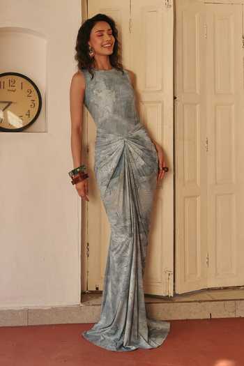 ZiP by Payal & Zinal Cinderela Glam Bodysuit & Draped Skirt Set 