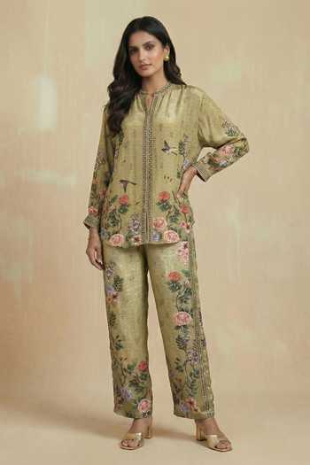 Kalista Elsie Floral Print Shirt & Pant Set 