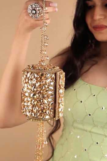 House Of Kosha Mia Embellished Mini Cylinder Bag 