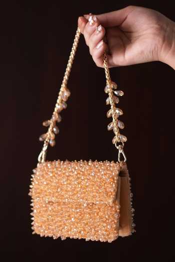 House Of Kosha Kiyara Suede Crystal Embellished Mini Handbag 