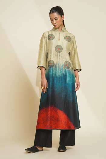 Taika By Poonam Bhagat Hand Embroidered Printed Kurta & Pant Set 