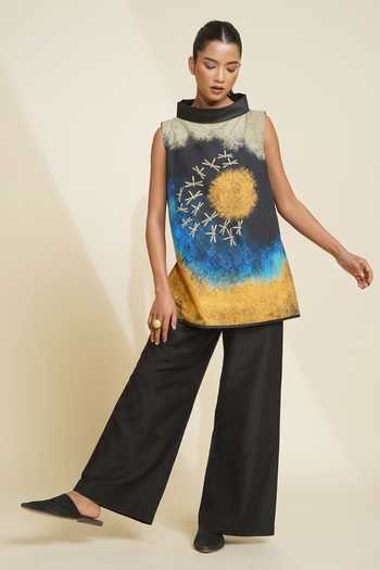 Taika By Poonam Bhagat Printed Blended Silk Top & Pant Set 