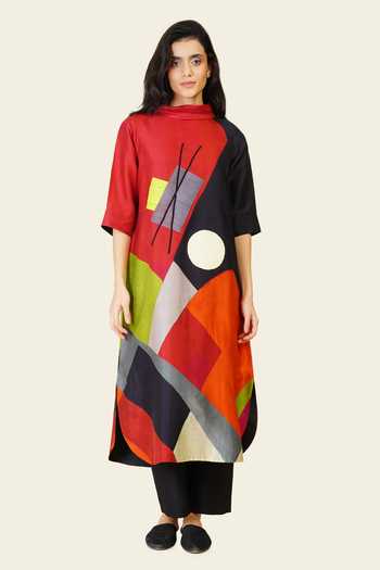 Taika By Poonam Bhagat Hand Embroidered & Printed Kurta 