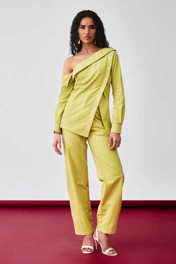 Echostudio Asymmetric Cotton Top & Pant Set 
