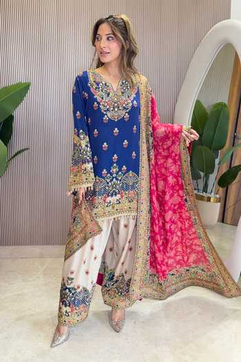 Surkh Syahi Embellished Kurta Salwar Set 