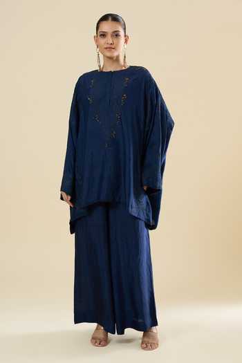 Anamika Khanna Tonal Embroidered Kurta & Pant Set 