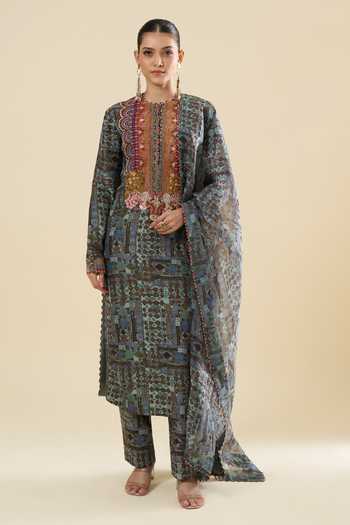 Anamika Khanna Geometric Pattern Kurta Set 