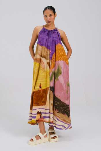 Cord Swimmers Print Dress 
