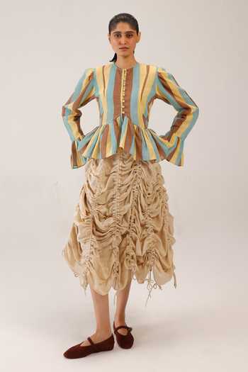Cord Adele Pleated Skirt 