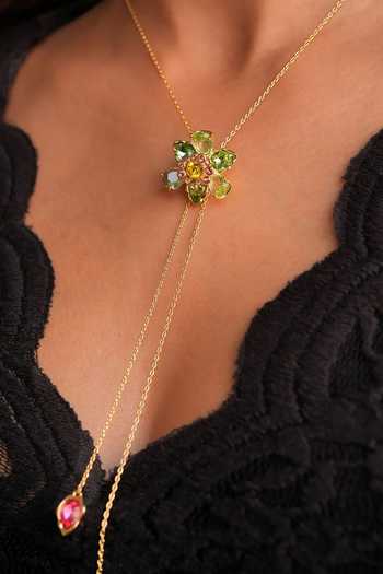 ESME Swarovski Crystal Flora Lariat Pendant Necklace 