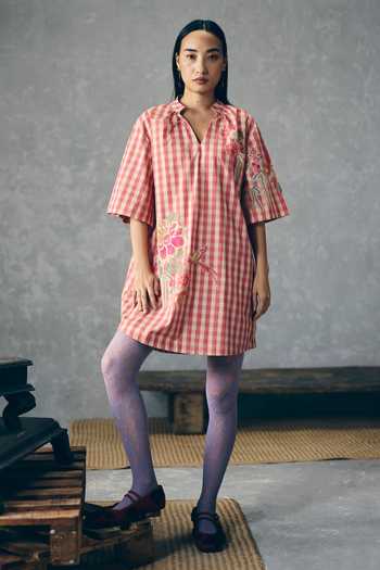 Paulmi And Harsh Sakina Gingham Checkered Dress 