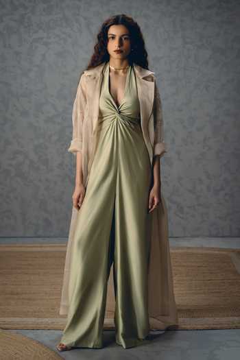 Paulmi And Harsh Shinju Embroidered Jacket & Jumpsuit Set 