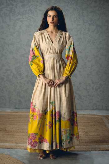 Paulmi And Harsh Elena Floral Print Puff Sleeve Dress 