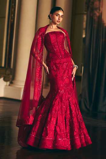 Mishru Malia Embroidered Corset Skirt Set 