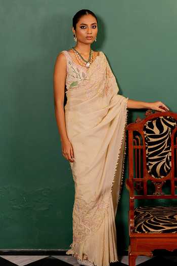 17:17 By Simmi Saboo Crushed Shimmer Saree & Bralette Set 