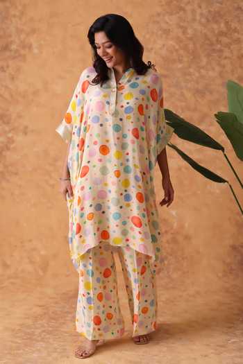 Pouli Pret Polka Dot Print Kurta & Pant Set 
