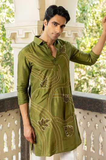 Heartistry by Anky Hand Embroidered Banarasi Silk Kurta 