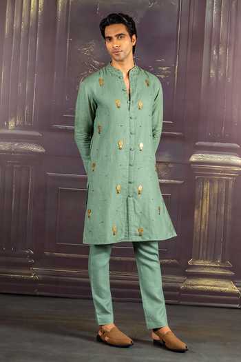 Heartistry by Anky Aqua Hand Embroidered Kurta 