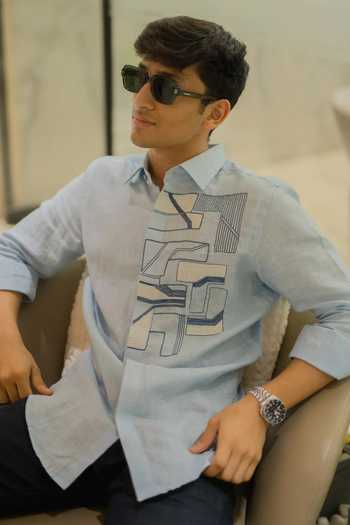 Heartistry by Anky The Blue Mirage Hand Embroidered Shirt 