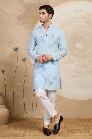 Heartistry by Anky Sky Sparrow Hand Embroidered Linen Kurta 