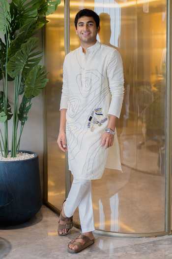 Heartistry by Anky The Urban Edge Hand Embroidery 100 Percent Linen Kurta 