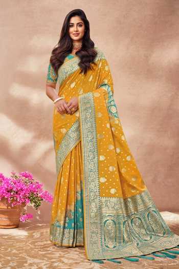 Khwaab By Sanjana Lakhani Floral Woven Saree & Embroidered Blouse 