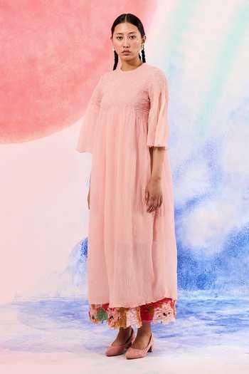 Ilk Fawn Textured Bodice Dress 