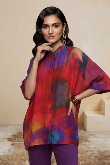 Satya Paul Awakened State Abstract Pattern Viscose Crepe Tunic 