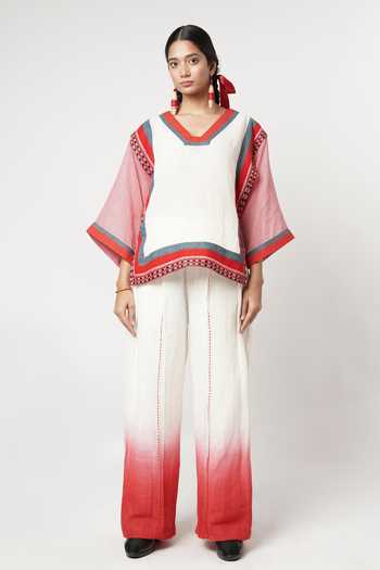 Shwetanga Ombre Panelled Top & Pant Set 