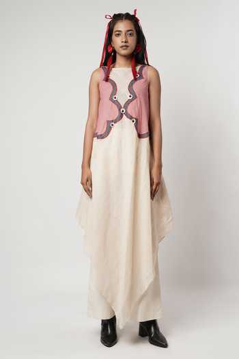Shwetanga Gamcha Scalloped Tunic & Pant Set 