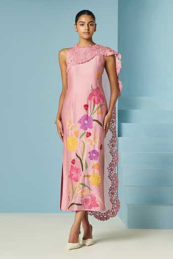 Chandrima Blush Draped Dress 