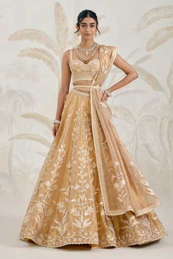 Shyam Narayan Prasad Gota Embroidered Lehenga Set 