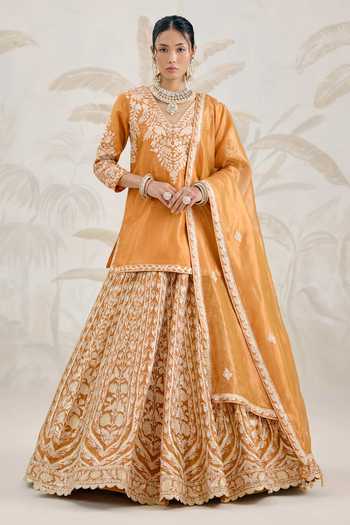 Shyam Narayan Prasad Gota Embroidered Kurta Lehenga Set 