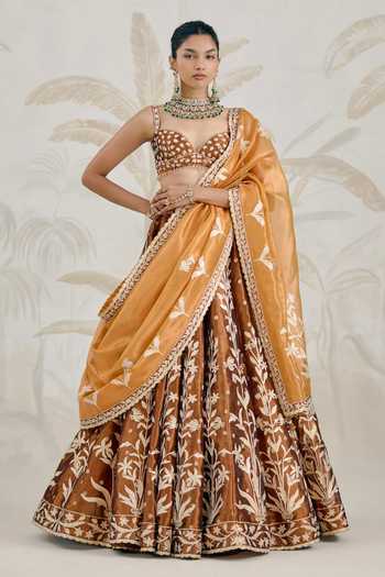 Shyam Narayan Prasad Gota Embroidered Lehenga Set 