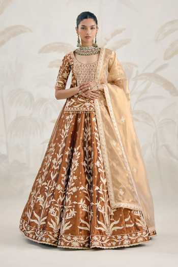 Shyam Narayan Prasad Gota Embroidered Kurta Lehenga Set 