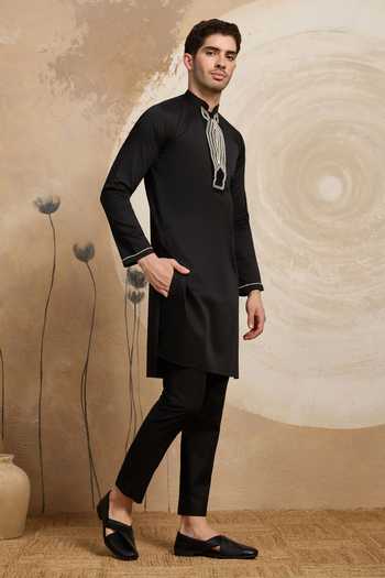 Heartistry by Anky Black Tie Classic Hand Embroidered Kurta 