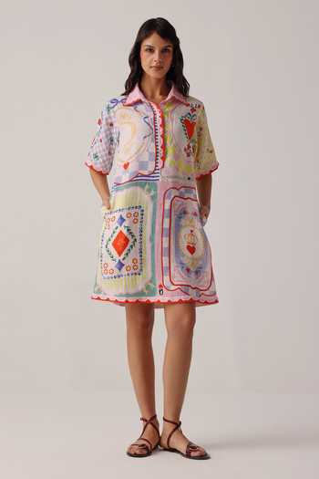 NOIB Amara Placement Print Dress 
