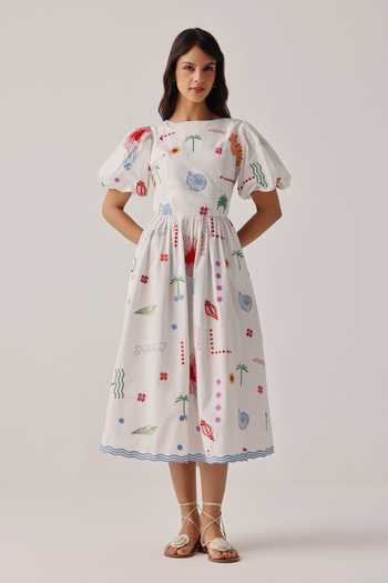 NOIB Lyla Embroidered Midi Dress 