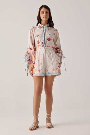 NOIB Mia Placement Print Shorts 
