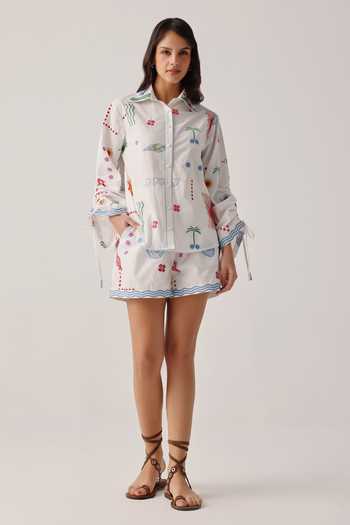 NOIB Mia Floral Embroidered Shorts 