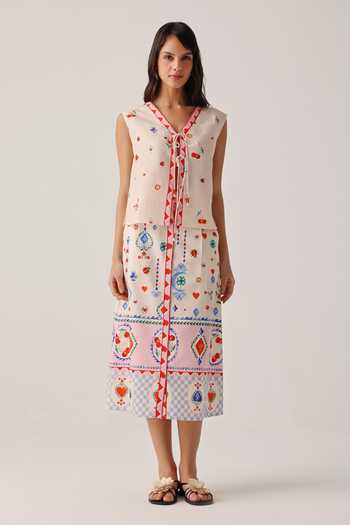 NOIB Kaia Printed Midi Skirt 