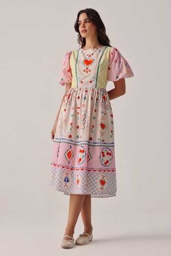NOIB Lyla Printed Cut Out Dress