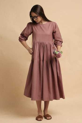 MATI Blush Rib Vasara Cotton Dress 