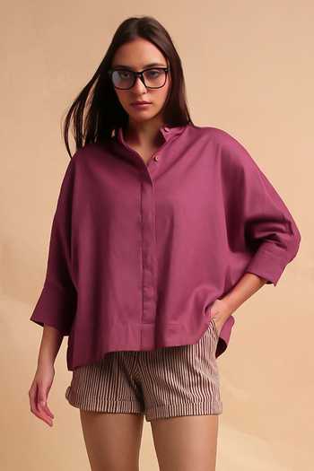 MATI Oversized Ret Shirt & Striped Shorts Set